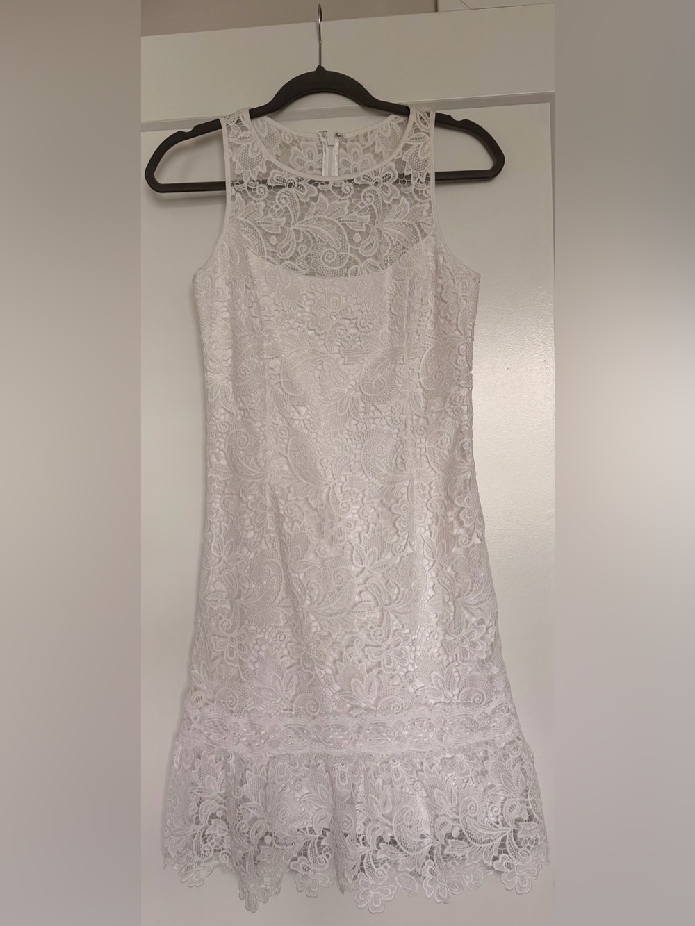 White House Black Market Ivory Lace Sheath Dress